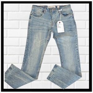 EVOLUTION IN DESIGN Boys Jeans Indigo Blue Denim Straight leg Distressed NWT